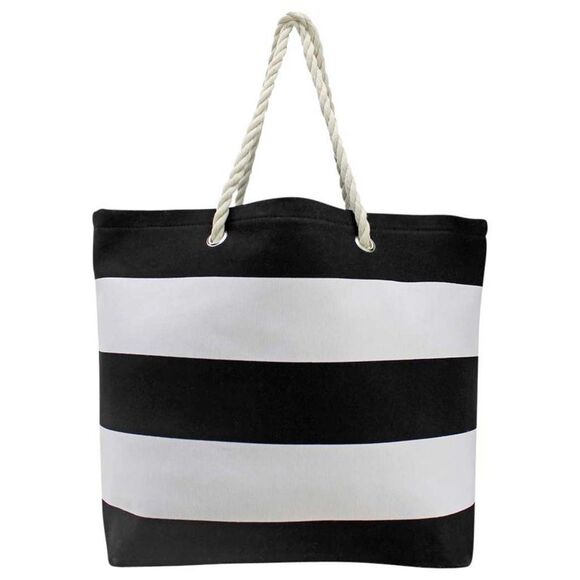 Wide Stripe Deluxe Oversize Beach Tote Bag - Picture 3 of 8